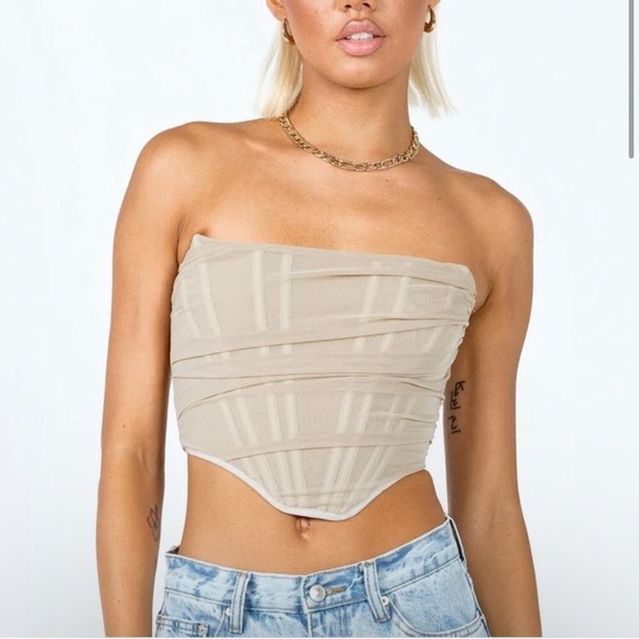 Princess Polly Tops - Princess Polly Avery Bustier Champagne